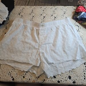 Wild Fable White Eyelet Boxer Shorts With Pockets Womens XL